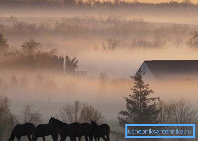 Nebel über dem Dorf Nebel über dem Dorf