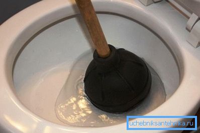 Wasser mit einem Kolben entfernen. Wasser mit einem Kolben entfernen.