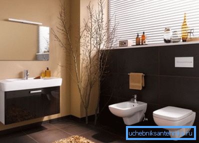 WC ohne WC-Spülkasten im Badezimmer WC ohne WC-Spülkasten im Badezimmer