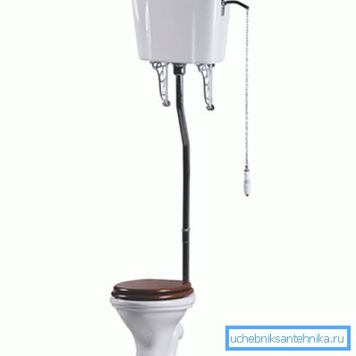 Toilette mit hängender Zisterne Toilette mit hängender Zisterne