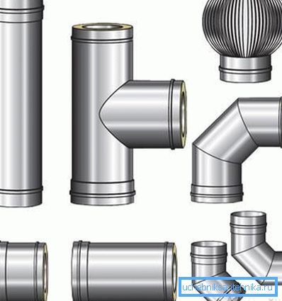 Warmes Edelstahl-Metallrohr zum Einbau von Lüftungssystemen.