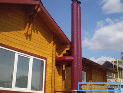 Lüftung und Schornsteine in einem privaten Metallhaus Lüftung und Schornsteine in einem privaten Metallhaus