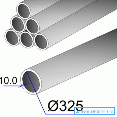 Das Rohrgewicht 325x10 und andere wird durch die Wandstärke bestimmt Das Rohrgewicht 325x10 und andere wird durch die Wandstärke bestimmt