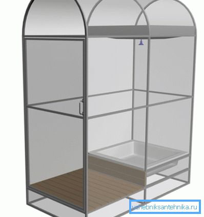 Das Aussehen einer mit Polycarbonat ummantelten Kabine aus Metall Das Aussehen einer mit Polycarbonat ummantelten Kabine aus Metall