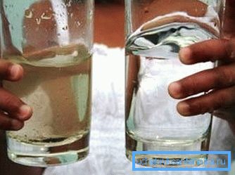 Wasser vor und nach der Filtration Wasser vor und nach der Filtration