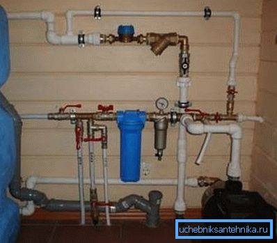 Sanitär in einem Holzhaus aus Polypropylen Sanitär in einem Holzhaus aus Polypropylen