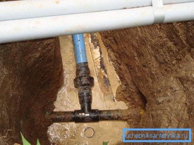 Wasserleitung im Boden. Wasserleitung im Boden.