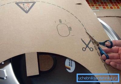 Eine Pappschablone aus dem Paket schneiden Eine Pappschablone aus dem Paket schneiden
