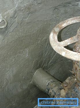 Schieber an der Wasserleitung. Schieber an der Wasserleitung.